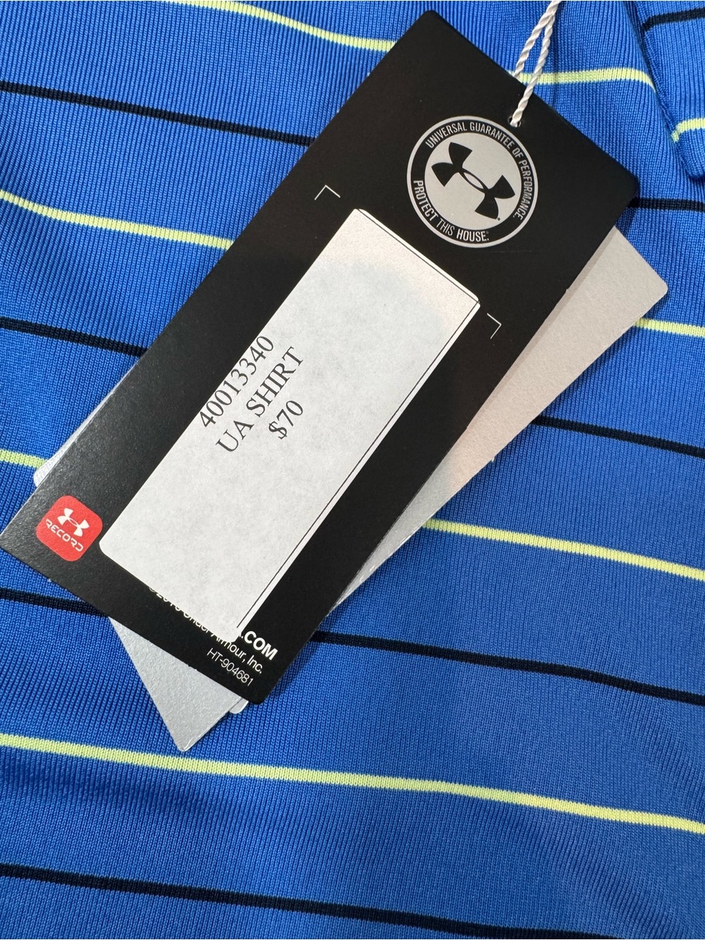Under Armour Blue Striped Performance Polo SZ M - Picture 10 of 15
